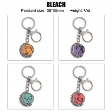 Bleach Two-sided Rotatable Round Crystal Key Chain Ring