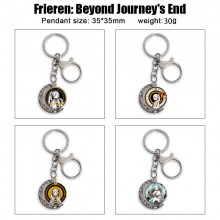 Frieren Beyond Journey's End Two-sided Rotatable Round Crystal Key Chain Ring