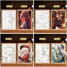 Genshin Impact Led Photo Frame Lamp Painting Night...