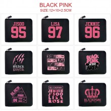 BLACK PINK star zipper wallet purse