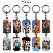 Zootopia alloy two-sided pendant key chain keychai...