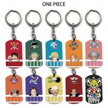 One Piece alloy two-sided pendant key chain keycha...
