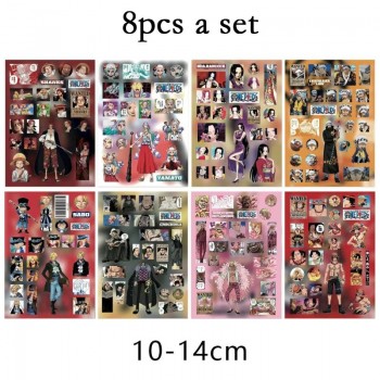 8Sheets One Piece anime Poster Stickers set