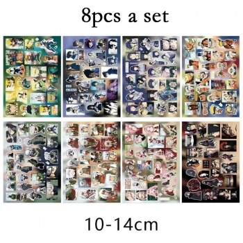 8Sheets Naruto anime Poster Stickers set