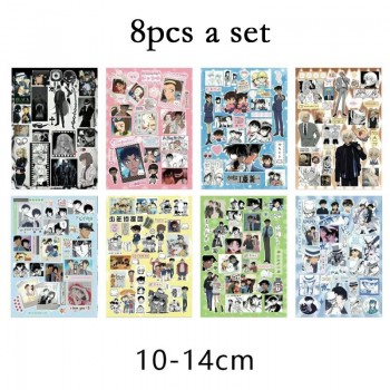 8Sheets Detective Conan anime Poster Stickers set