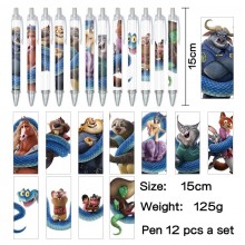 Zootopia anime ballpoint pen ball pens(12pcs a set)