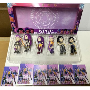 6pcs/set K-POP Demon Hunters figure doll key chains