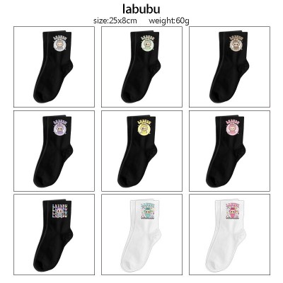 Labubu anime mid length cotton socks