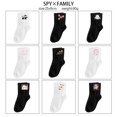 SPY x FAMILY anime mid length cotton socks