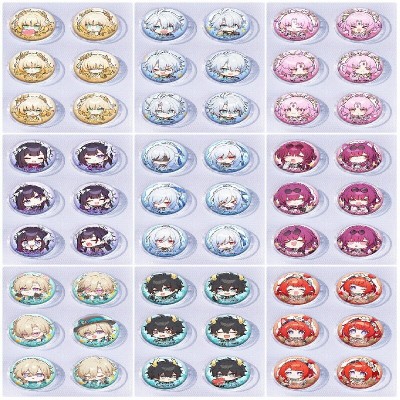 25mm Honkai Star Rail Mini Capsule Badge Brooch Beans 6pcs