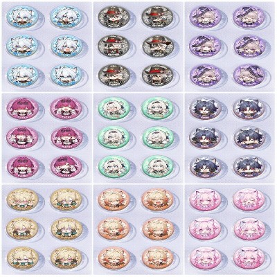 25mm Honkai Star Rail Mini Capsule Badge Brooch Beans 6pcs