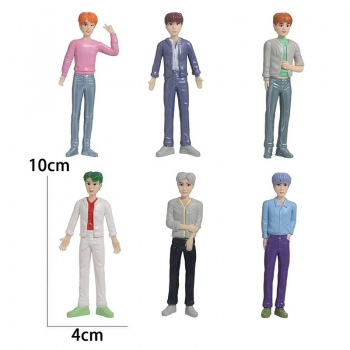 6pcs/set 10cm BTS BT21 star figures(OPP bag)