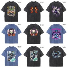 Demon Slayer anime short sleeve wash water worn-out cotton t-shirt