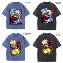 My Hero Academia anime short sleeve wash water worn-out cotton t-shirt