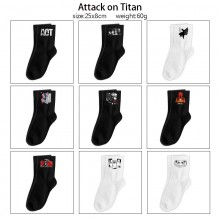 Attack on Titan anime mid length cotton socks