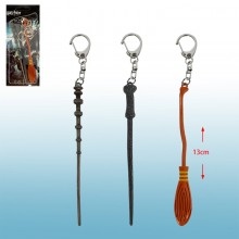 3pcs/set 13cm Harry Potter alloy Magic Wand key ch...