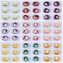 25mm Demon Slayer Mini Capsule Badge Brooch Beans 6pcs