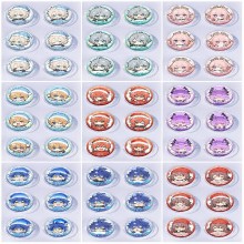 25mm Genshin Impact Mini Capsule Badge Brooch Beans 6pcs