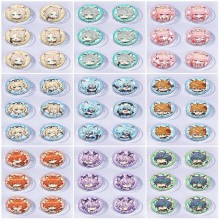 25mm Genshin Impact Mini Capsule Badge Brooch Beans 6pcs