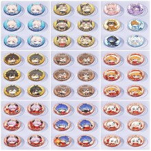 25mm Genshin Impact Mini Capsule Badge Brooch Beans 6pcs