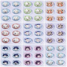 25mm Genshin Impact Mini Capsule Badge Brooch Beans 6pcs