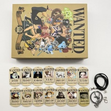 One Piece wanted anime alloy dog tag key chains se...