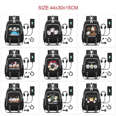 CHIIKAWA anime USB charging laptop backpack school bag