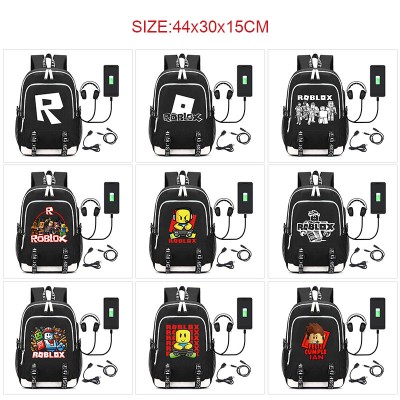 ROBLOX game USB charging laptop backpack school bag