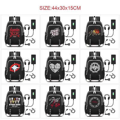 STRAY KIDS star USB charging laptop backpack school bag