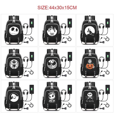 The Nightmare Before Christmas USB charging laptop backpack school bag