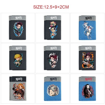 Demon Slayer anime Three Fold Button Wallet Purse