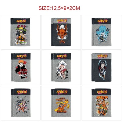 Naruto anime Three Fold Button Wallet Purse