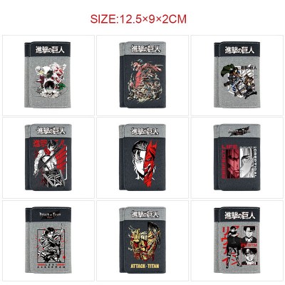 Attack on Titan anime Three Fold Button Wallet Purse