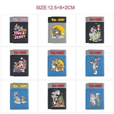 Tom and Jerry cat Three Fold Button Wallet Purse