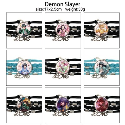 Demon Slayer anime braided gemstone bracelet hand chain