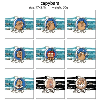 Capybara anime braided gemstone bracelet hand chain