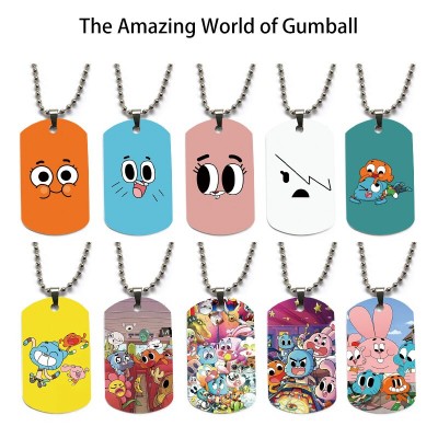 The Amazing World of Gumball dog tag military army necklace