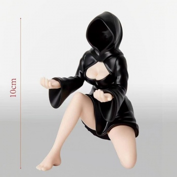 10cm Black Robe Women Mysterious Statue Queen kneeling Figure(OPP bag)