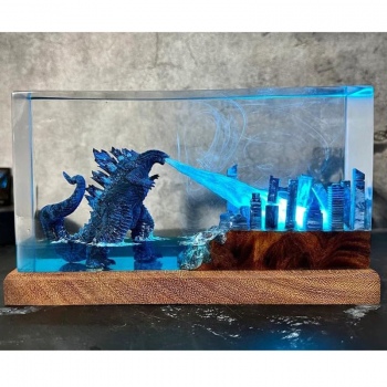 Godzilla Lamp Epoxy Resin LED Night Light
