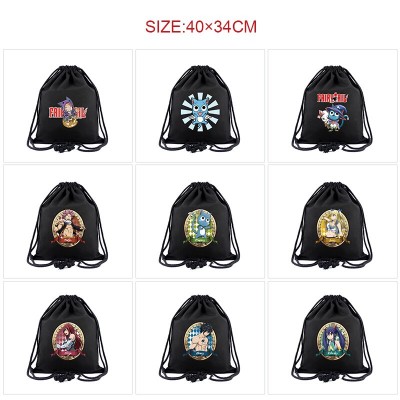 Fairy Tail anime drawstring backpack bag