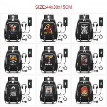 One Piece anime USB charging laptop backpack schoo...