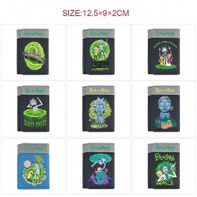 Rick and Morty anime Three Fold Button Wallet Purse