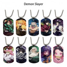 Demon Slayer anime dog tag military army necklace