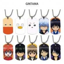 Gintama anime dog tag military army necklace