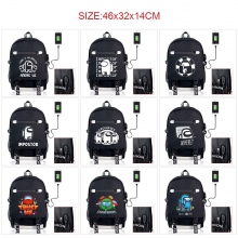 Among us USB charging laptop backpack school bags