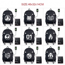 Hatsune Miku USB charging laptop backpack school bags