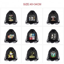 Snoopy anime drawstring backpack bag