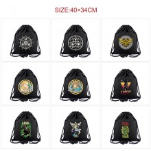 The Legend of Zelda game drawstring backpack bag