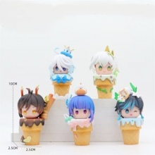 5pcs/set 10cm Genshin Impact Ice cream game figure...