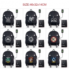 Harry Potter USB charging laptop backpack school bag